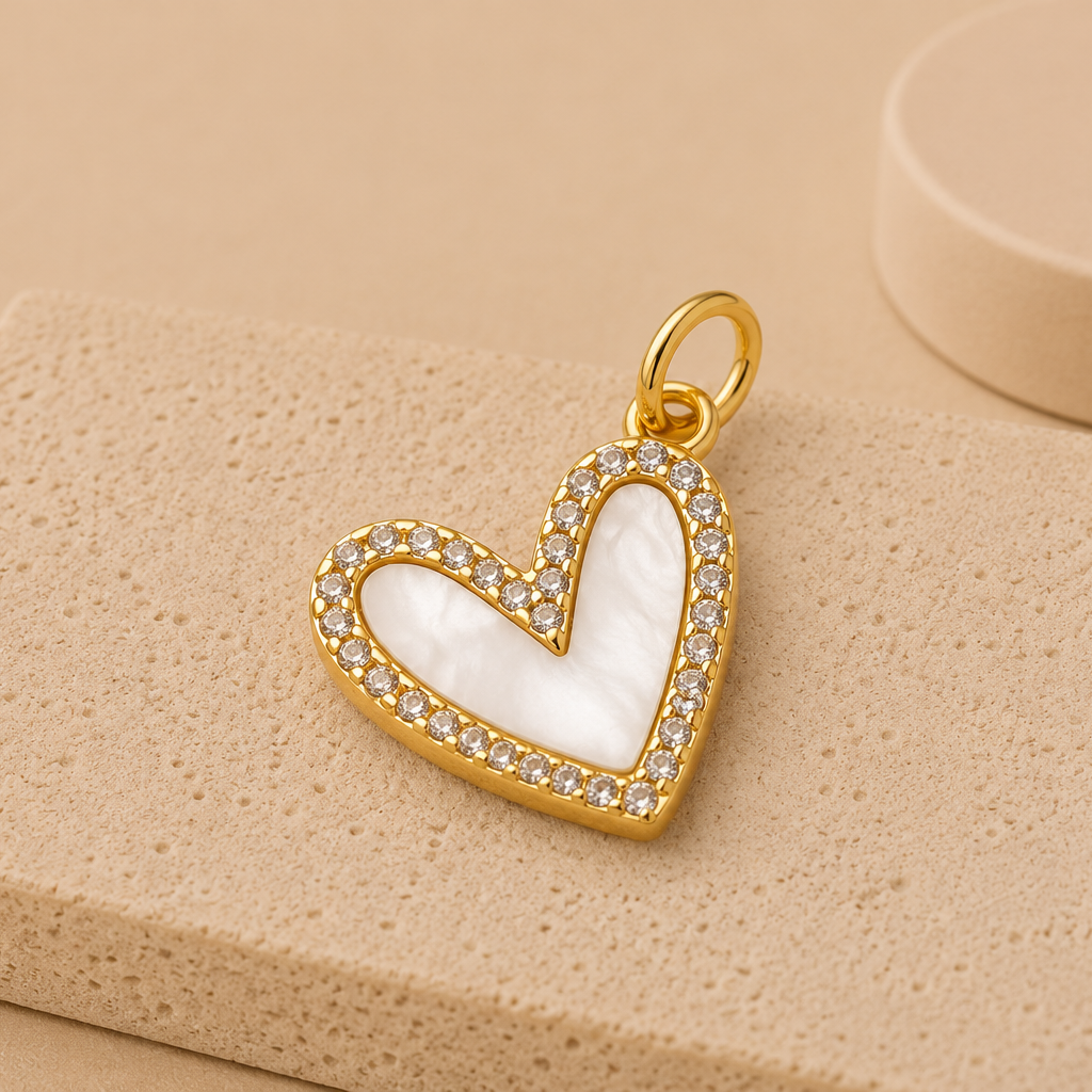 Ivory Heart Charm