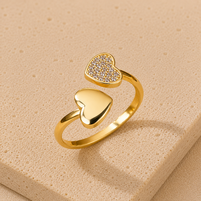 Golden Hearts Open Ring